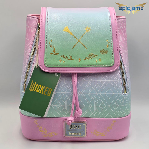 Loungefly Wicked Glinda Elphaba Iridescent Ombré Icons Mini Backpack Bag New - Picture 5 of 9